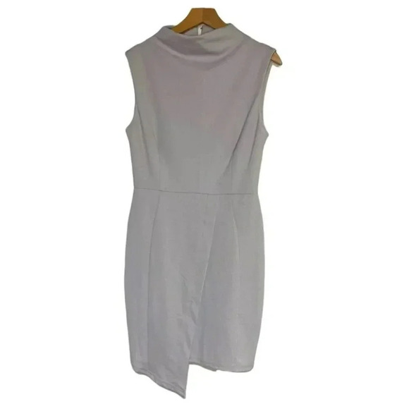 ASOS 8 light gray high‎ collar sleeveless asymmetrical front hem - Picture 1 of 11